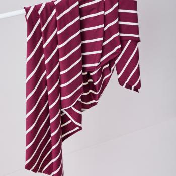 meetMilk - Nova Stripe Jersey TENCEL™ Modal Fasern - Cherry/Shell